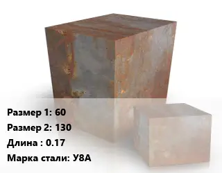 Поковка квадратная 60х130 L=0.17 Сталь: У8А